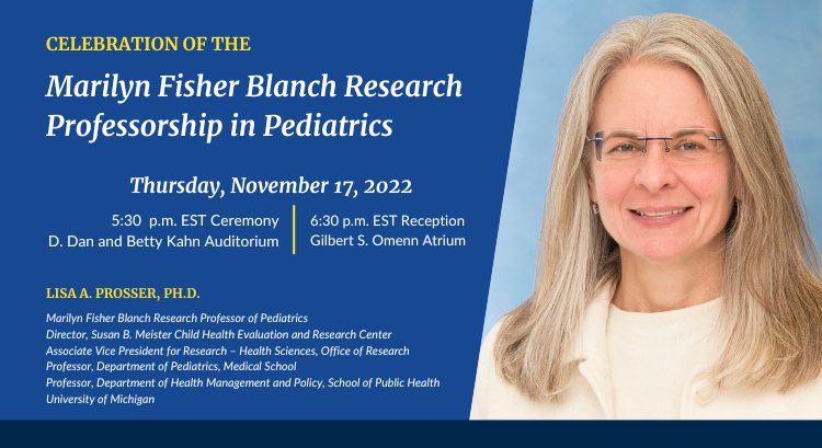Marilyn Fisher Blanch Research Professorship in Pediatrics Installation